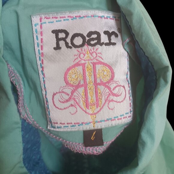 NEW Roar Womens Large Western Shirt Roar Embroidery Rhinestones Dip dye - Picture 6 of 6